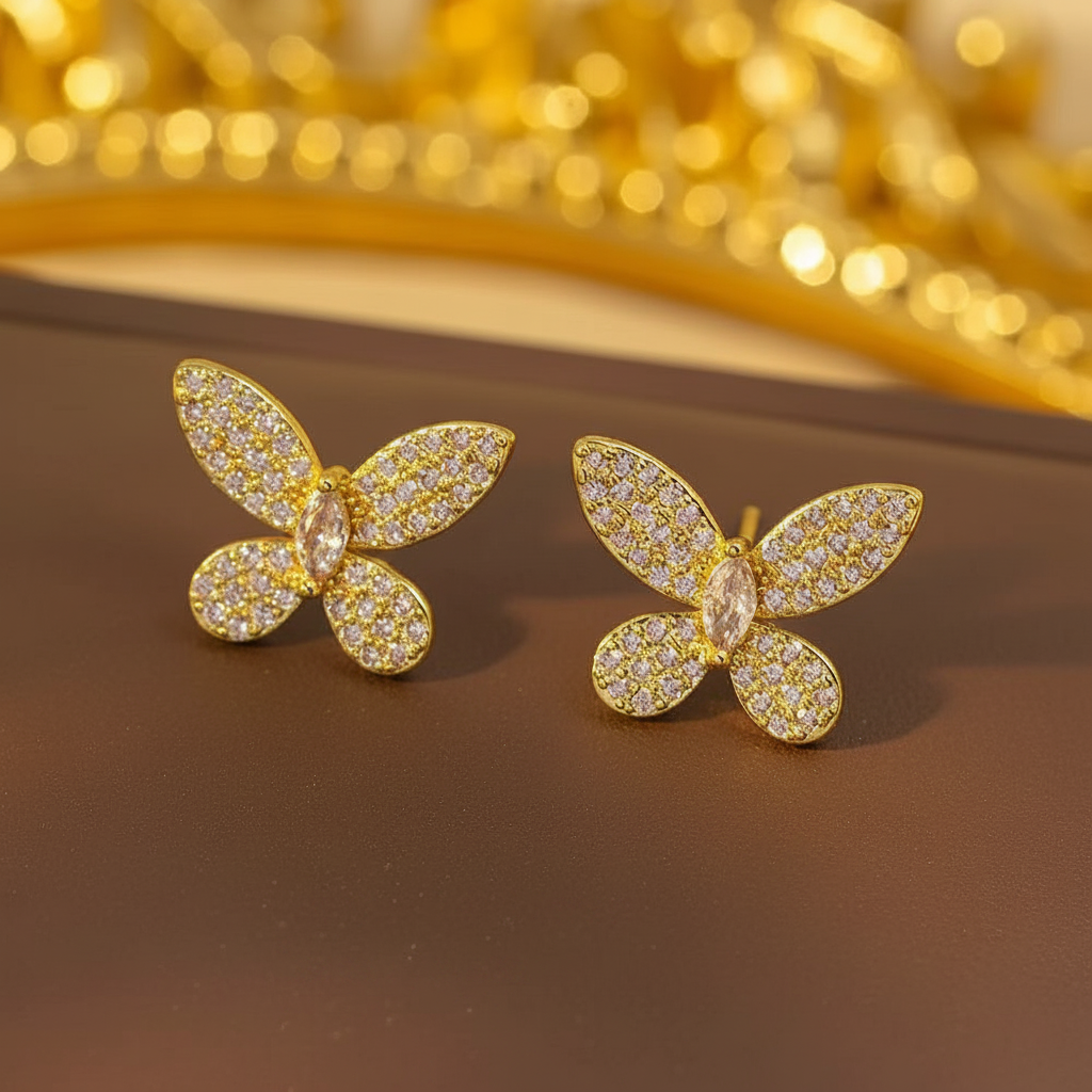 Full Diamond Butterfly Jewelry Set