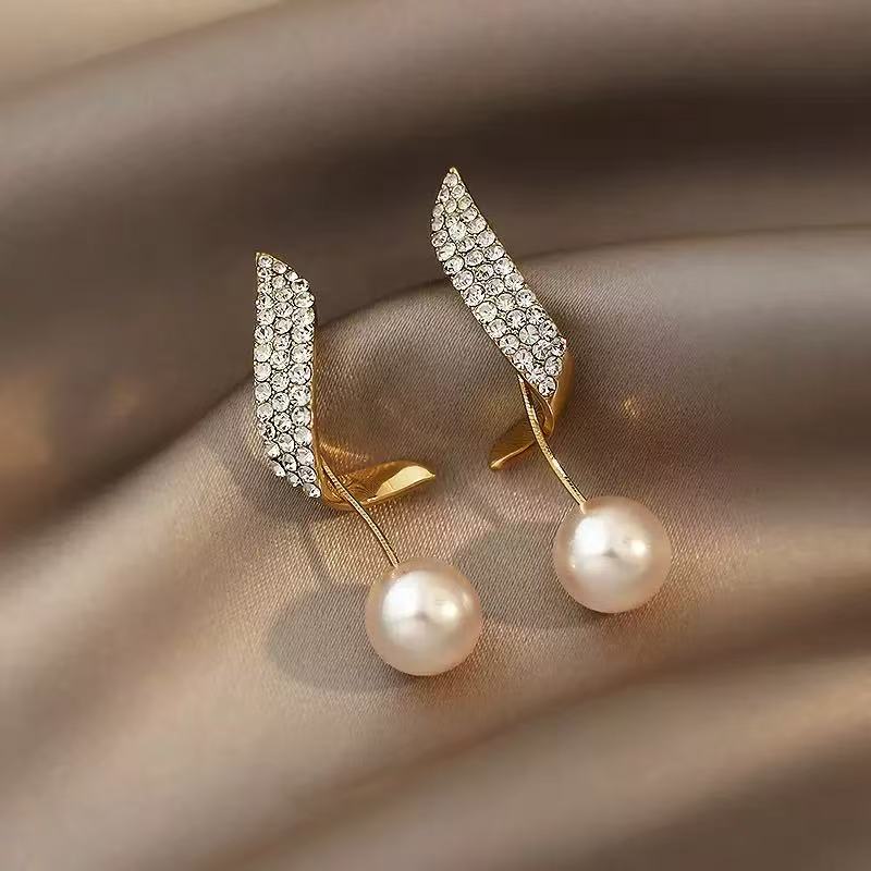 Pearl Long Drop Earrings