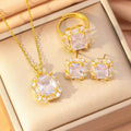 Large Crystal Square Geometric Jewelry Set