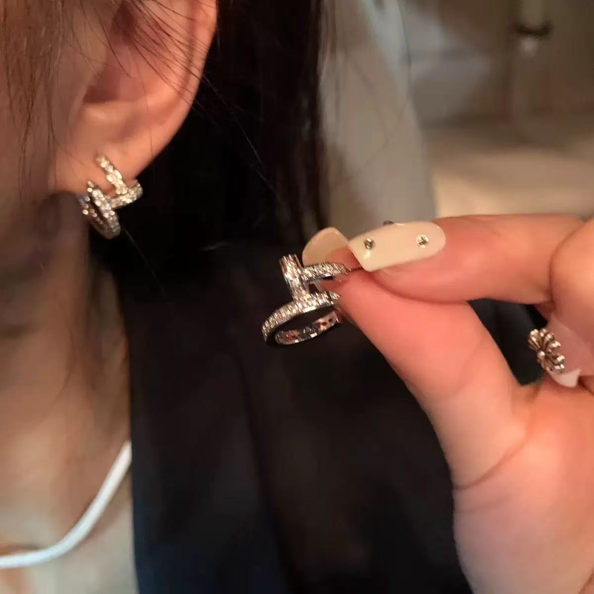S925 Silver Needle Luxury Hoop Earrings