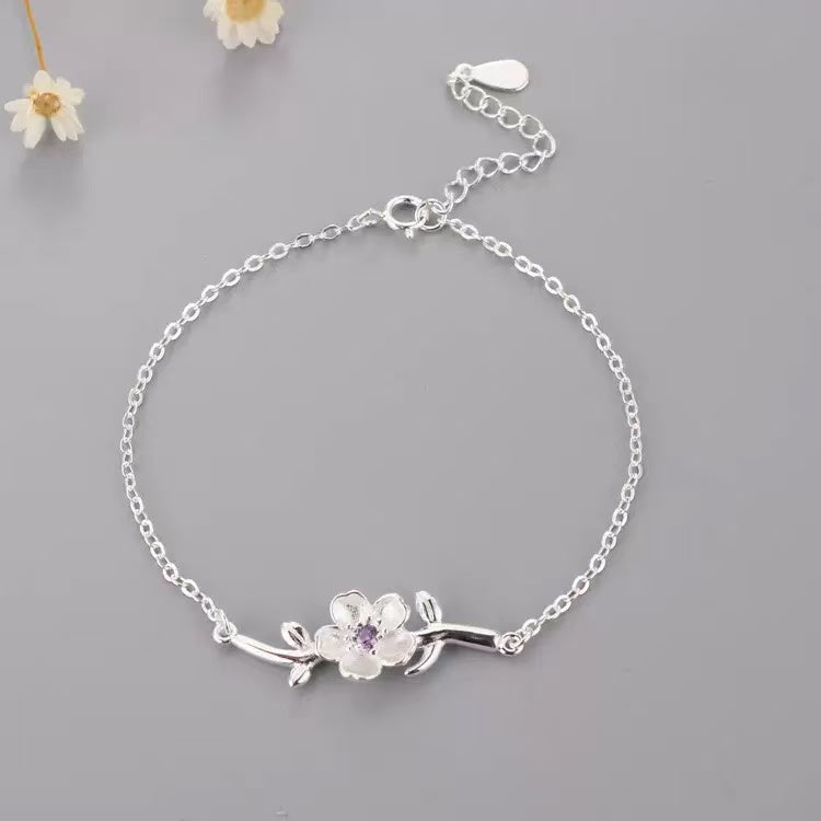 S925 Silver Little Flower Bracelet