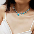 Bohemian Turquoise Flower Necklace