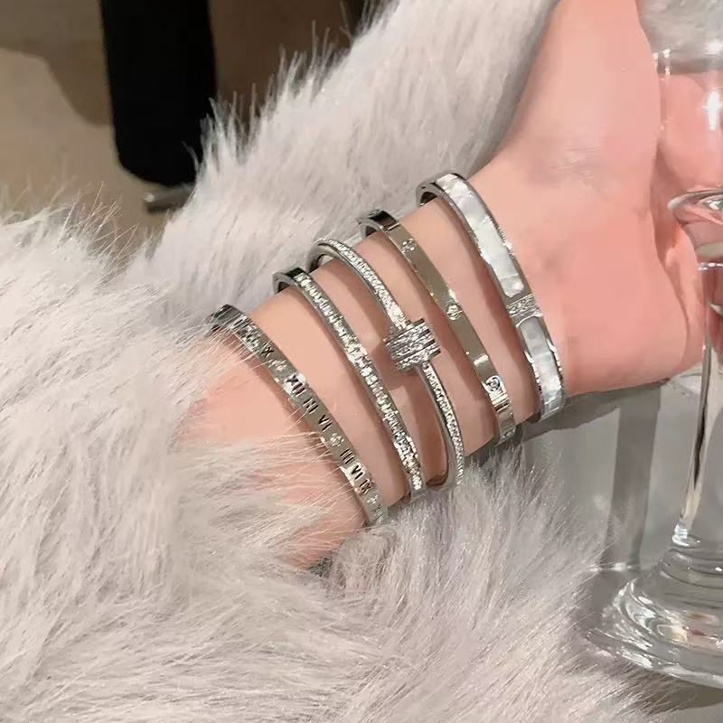 Titanium Steel Full Diamond Bangle