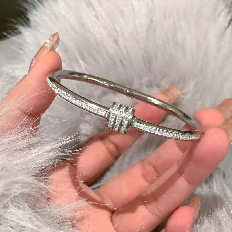 Titanium Steel Full Diamond Bangle