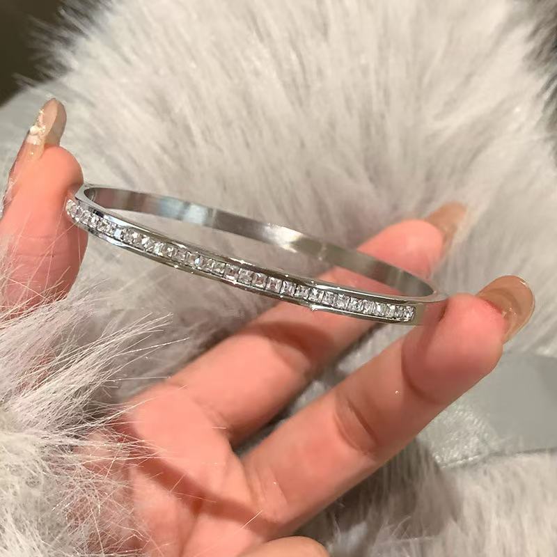 Titanium Steel Full Diamond Bangle