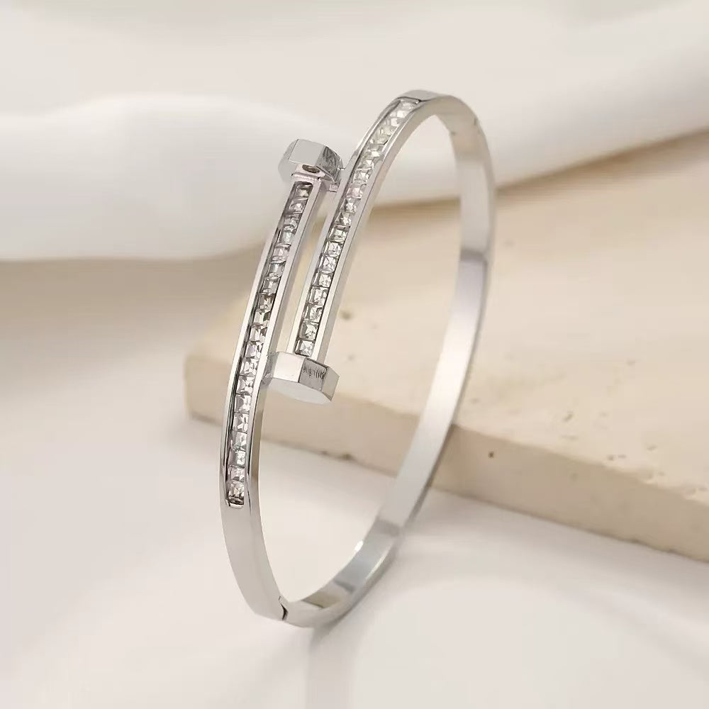 Titanium Steel Full Diamond Bangle