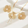Versatile Flower Pearl Inlay Jewelry Set