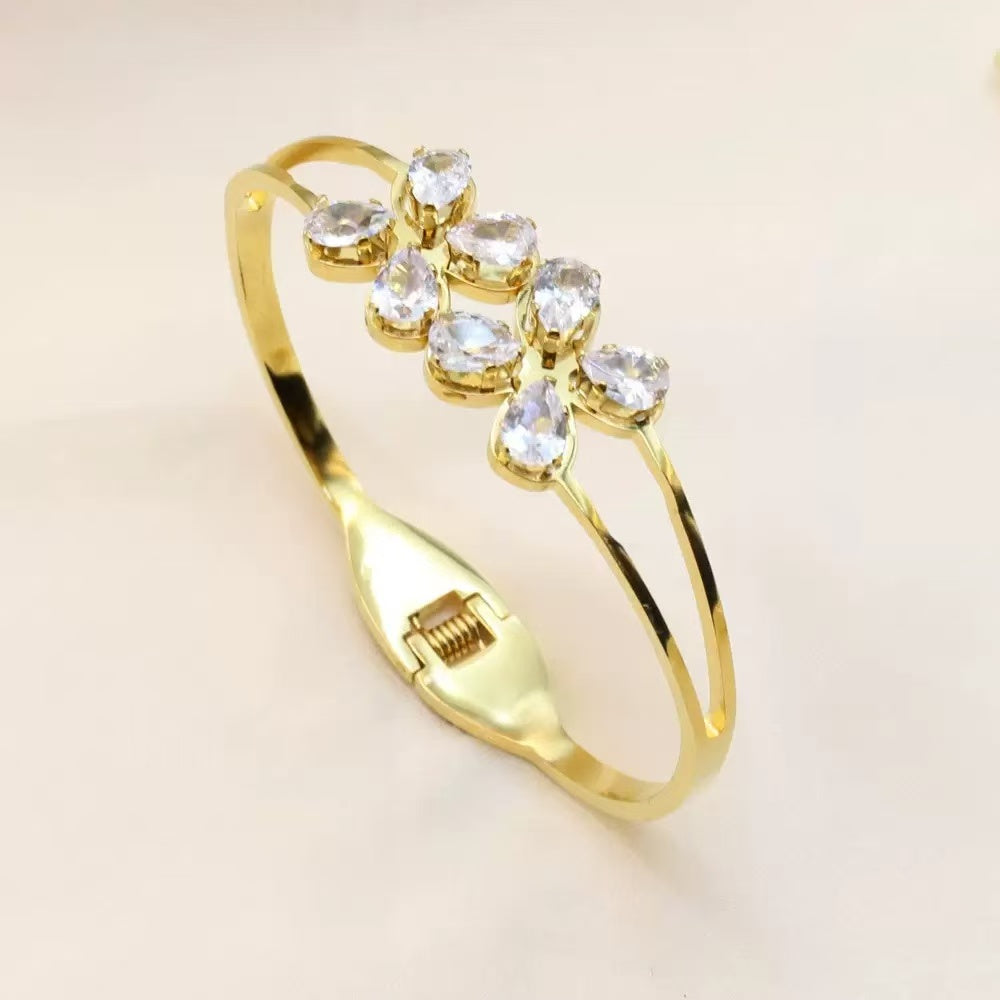 Titanium Steel Zircon Bangle