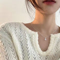 S925 Sterling Silver Sugar Cube Zircon Necklace