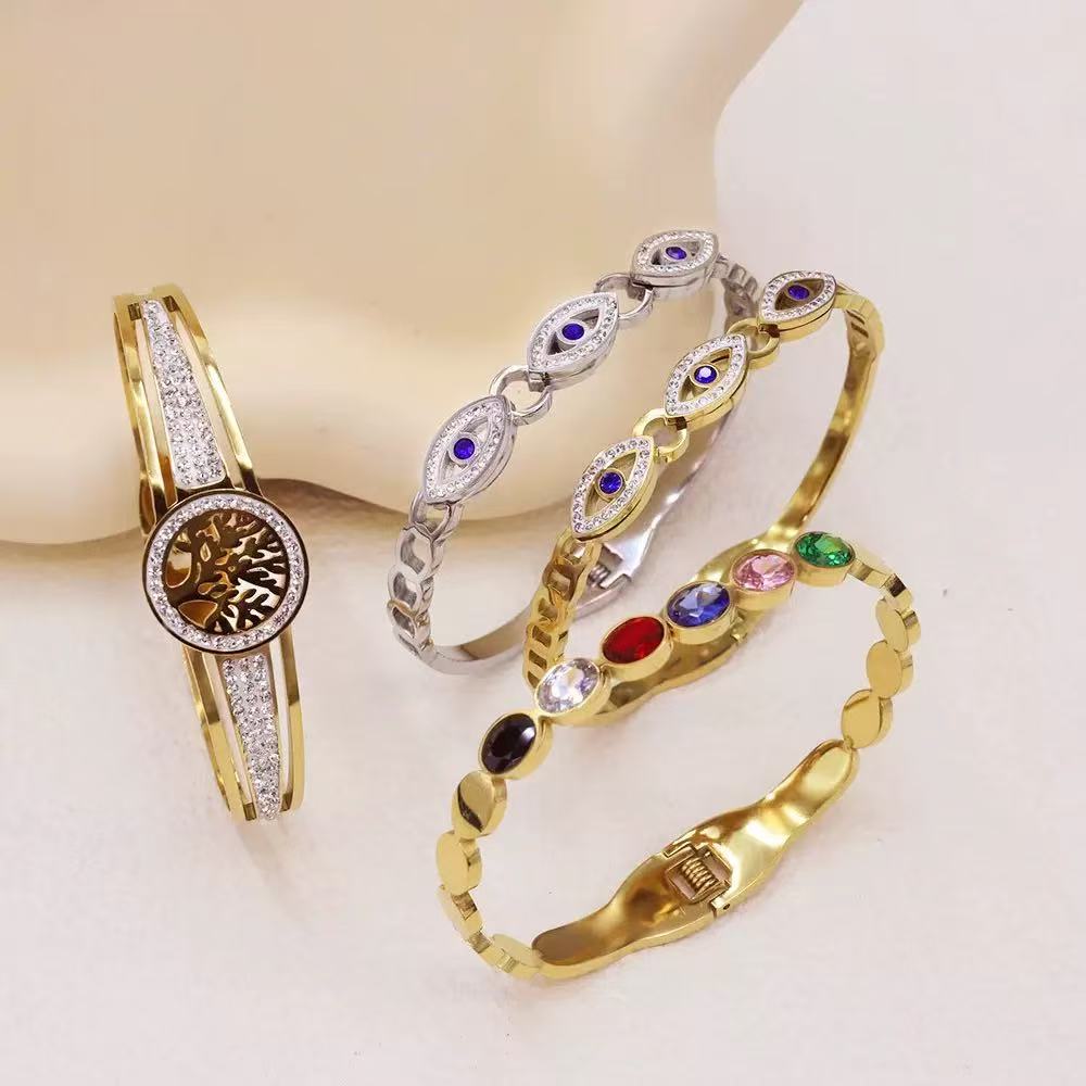 18K Evil Eye Tree of Life Bracelet