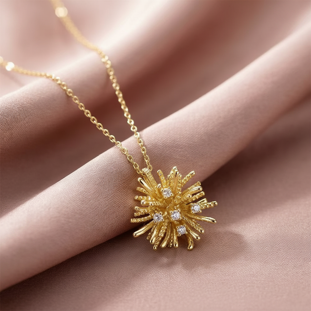 Dandelion Copper Gold Jewelry Set