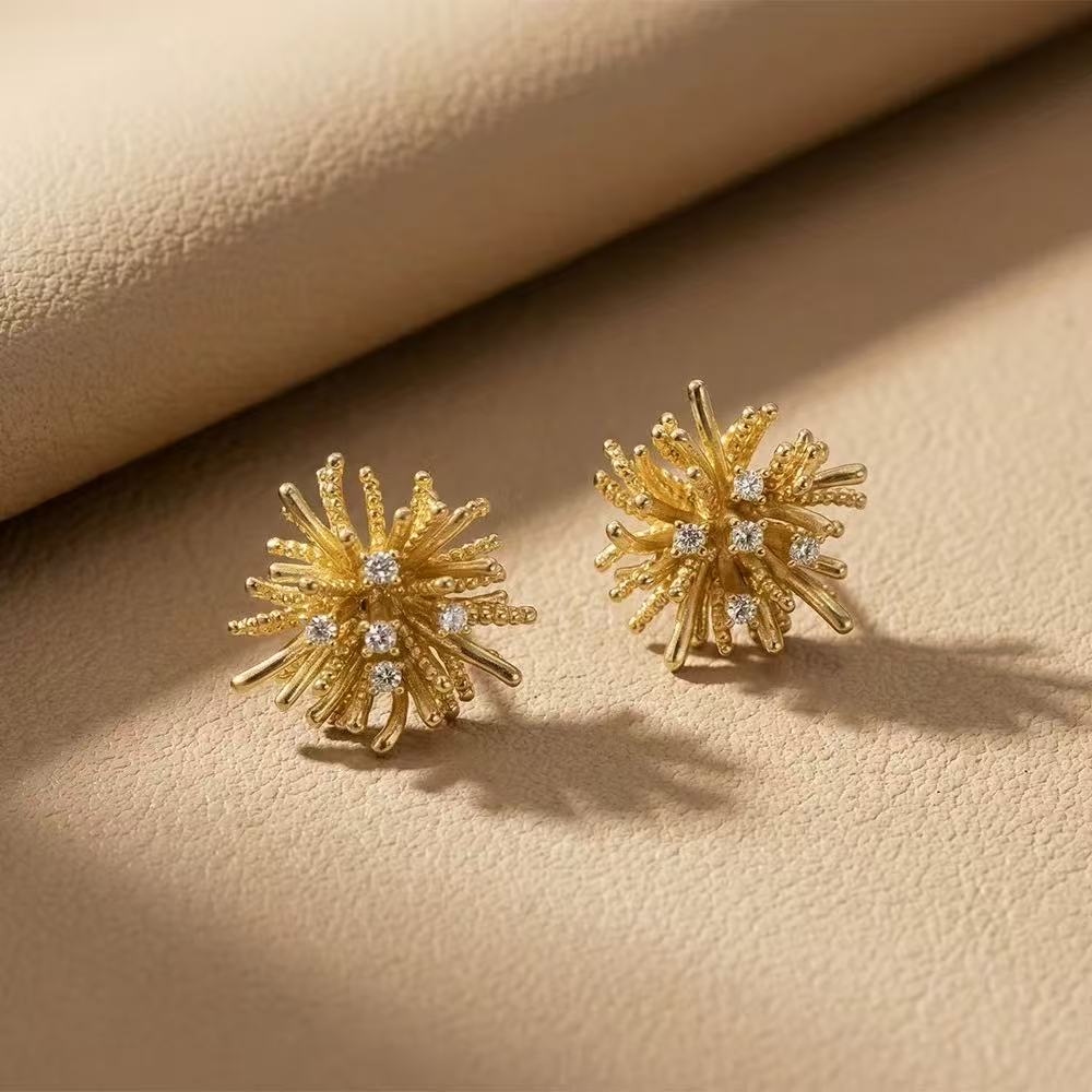 Dandelion Copper Gold Jewelry Set
