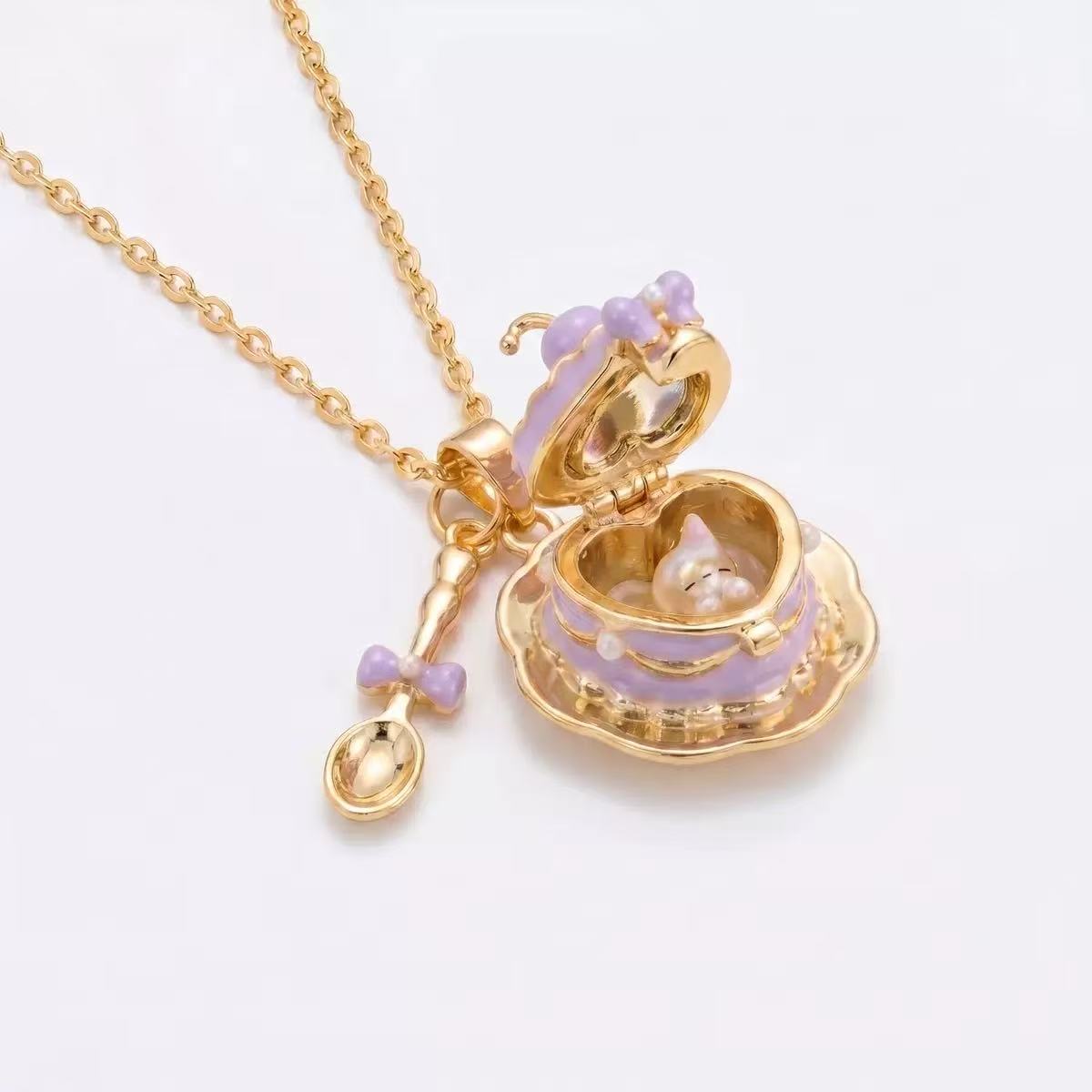 18K Gold Cup Opening Necklace