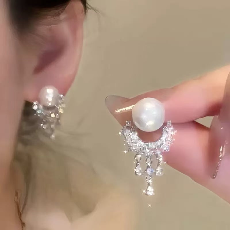 S925 Petal Diamond Stud Earrings