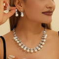 Crystal Rhinestone Pearl Jewelry Set