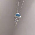 Blue Crystal Jellyfish Pendant Necklace