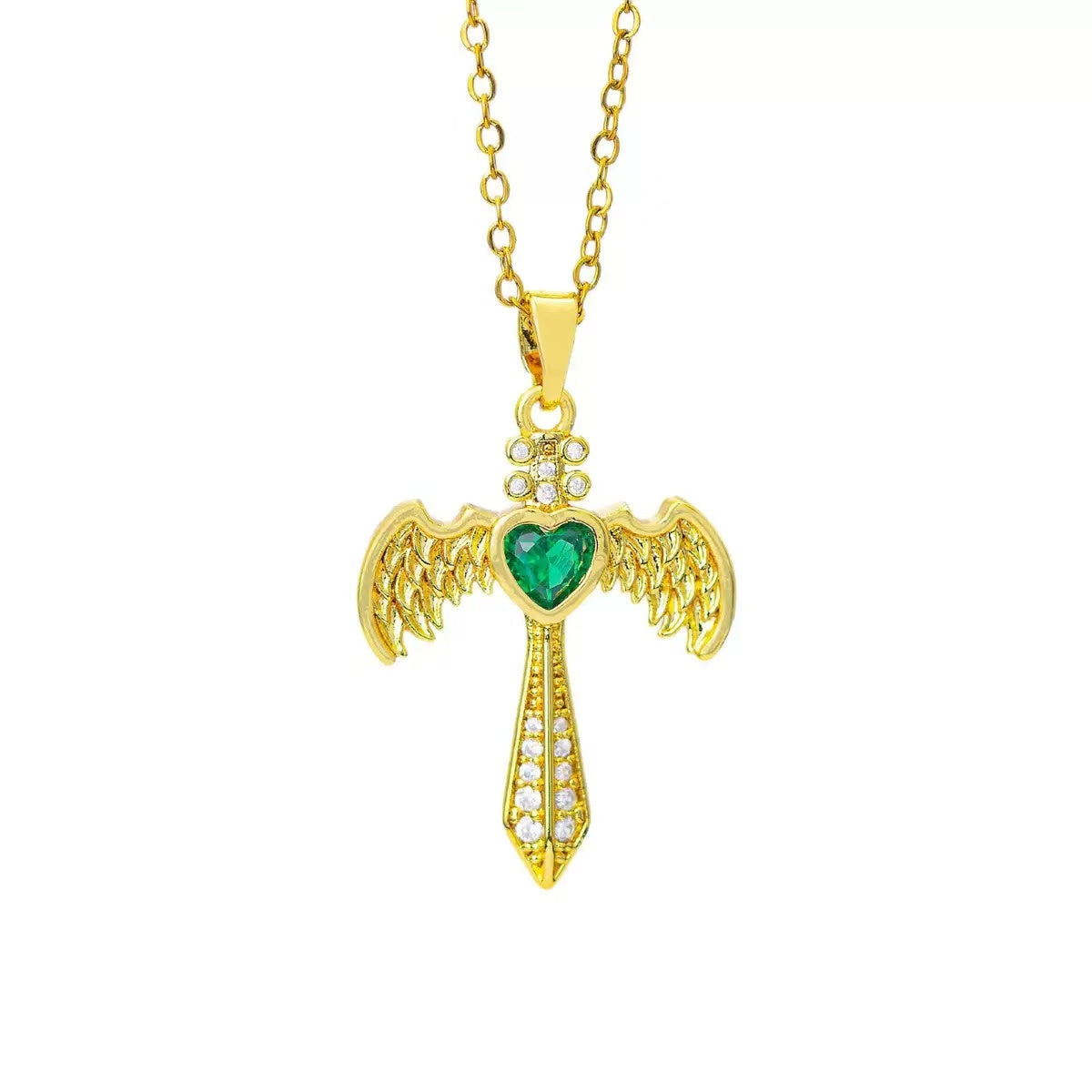 Titanium Steel Wing Cross Necklace
