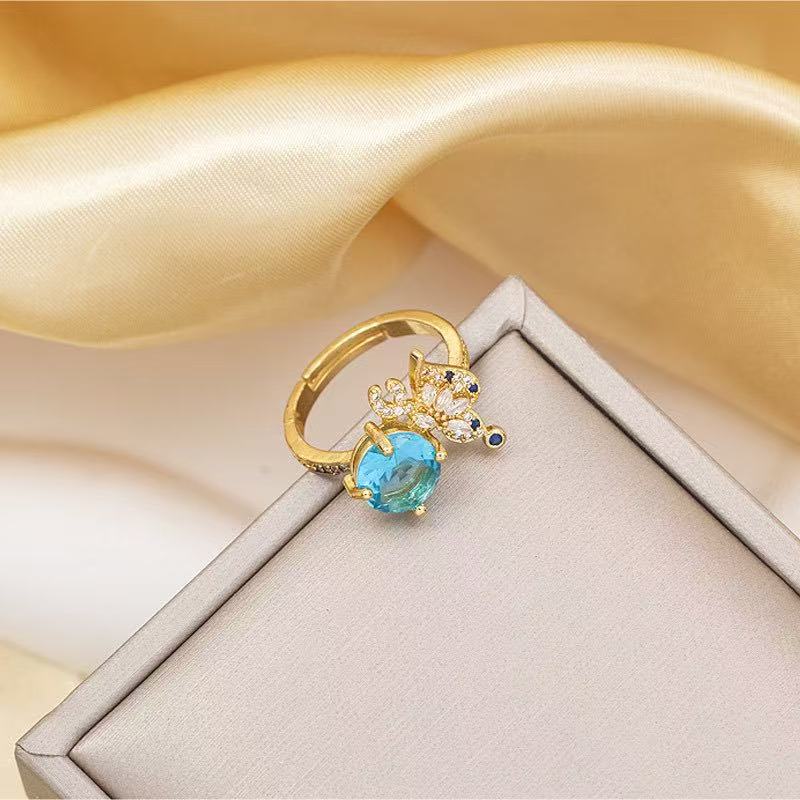 Butterfly Blue Zircon Jewelry Set