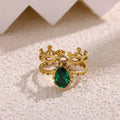 18K Gold Colorful Zirconia Open Ring