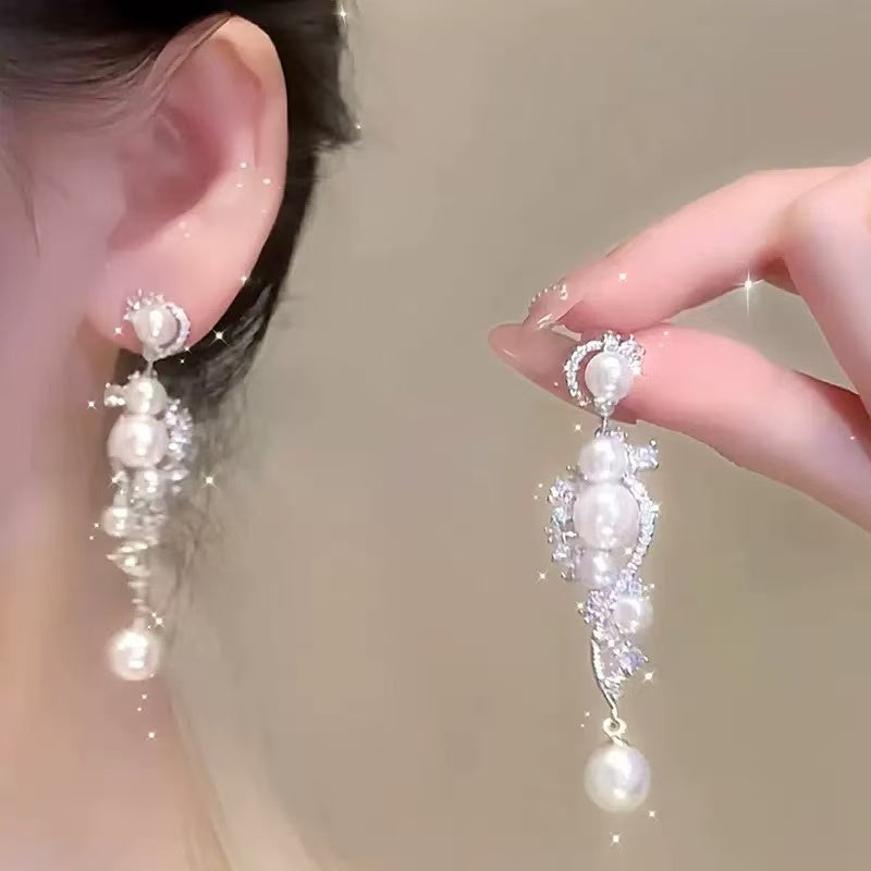 S925 French Pearl Stud Earrings