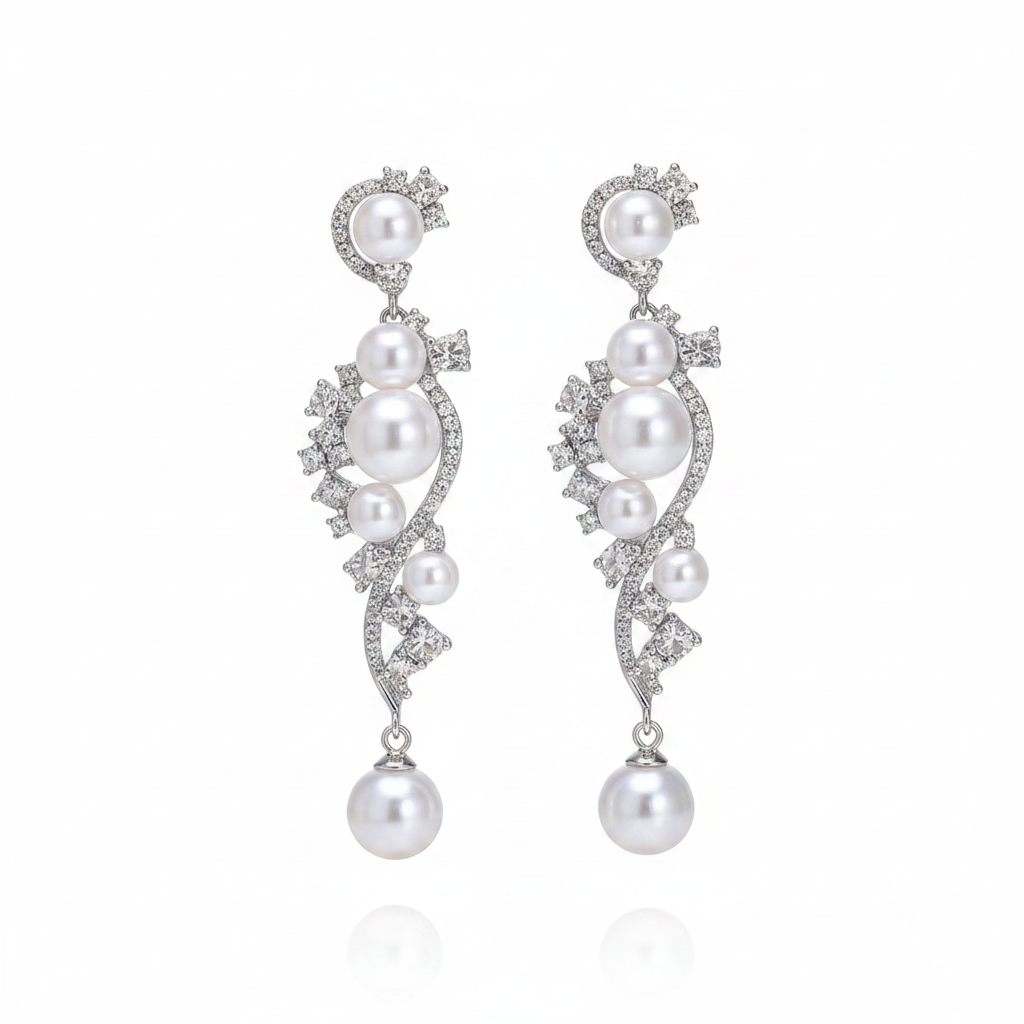 S925 French Pearl Stud Earrings
