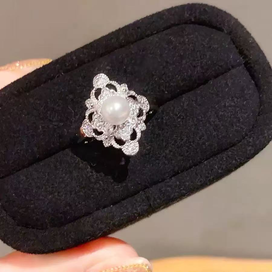 Zircon Pearl Open Ring Set