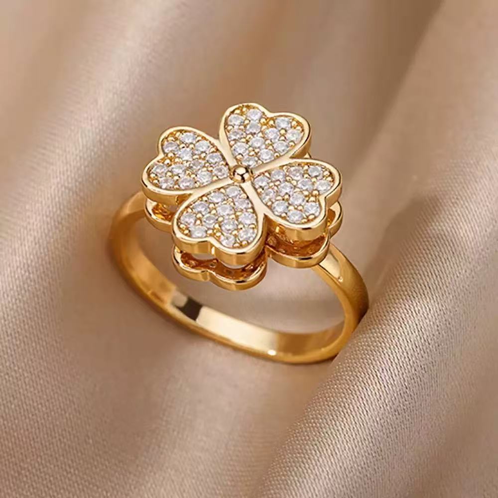 Copper Full Diamond Open Ring