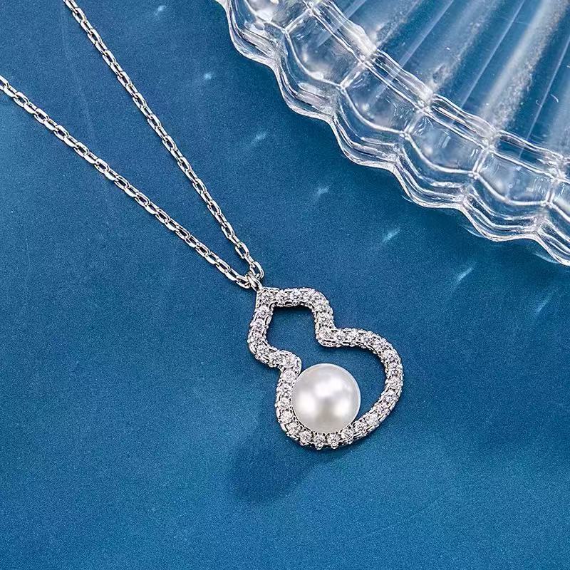 Full Diamond Gourd Pearl Necklace