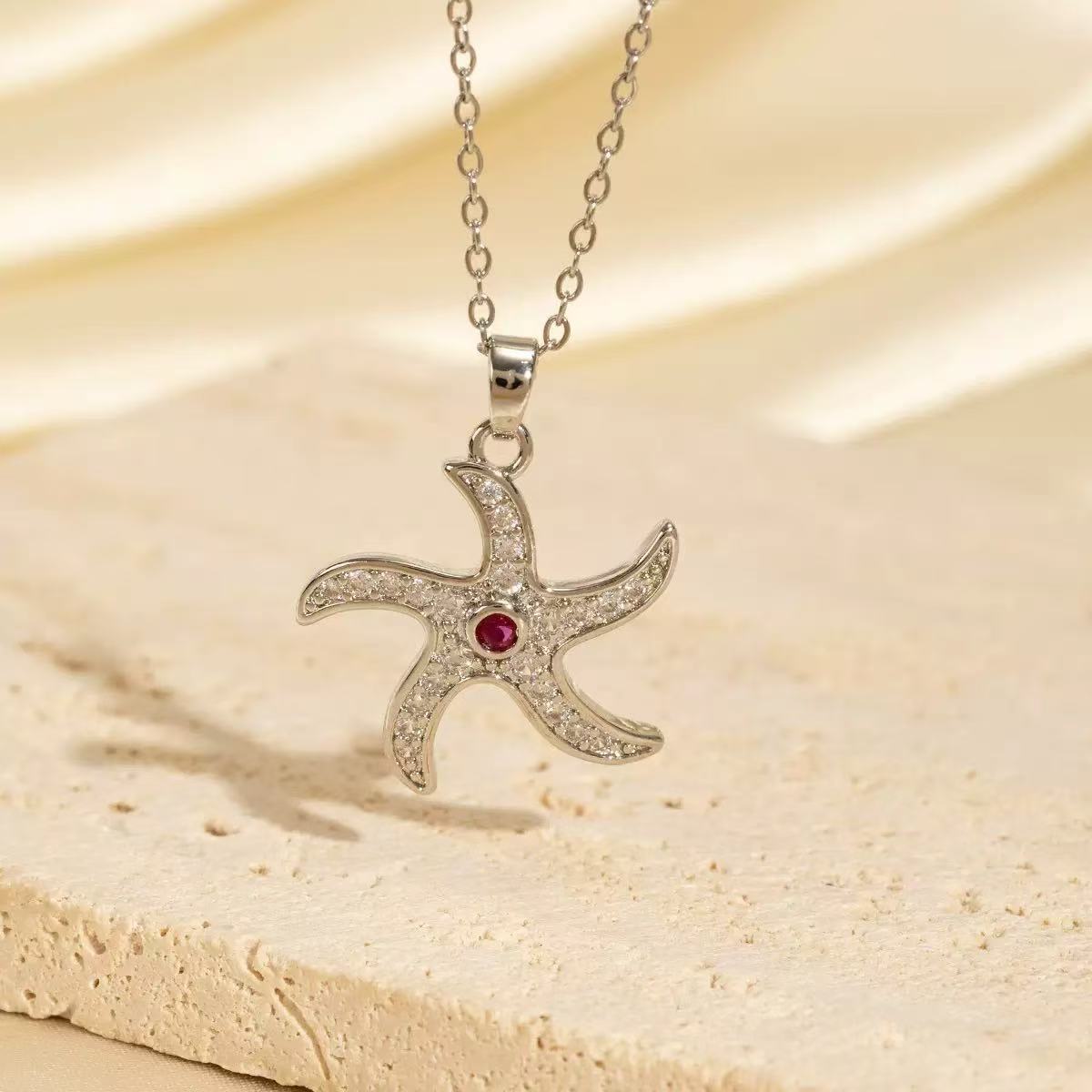 Ocean Series Copper Gold Plated Crab Pearl Zircon Necklace