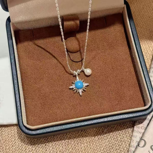 Blue Turquoise Star Pearl Necklace