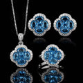 Blue Spinel Four-Leaf Clover Jewelry Set