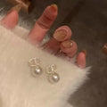 S925 CD Letter Pearl Drop Earrings