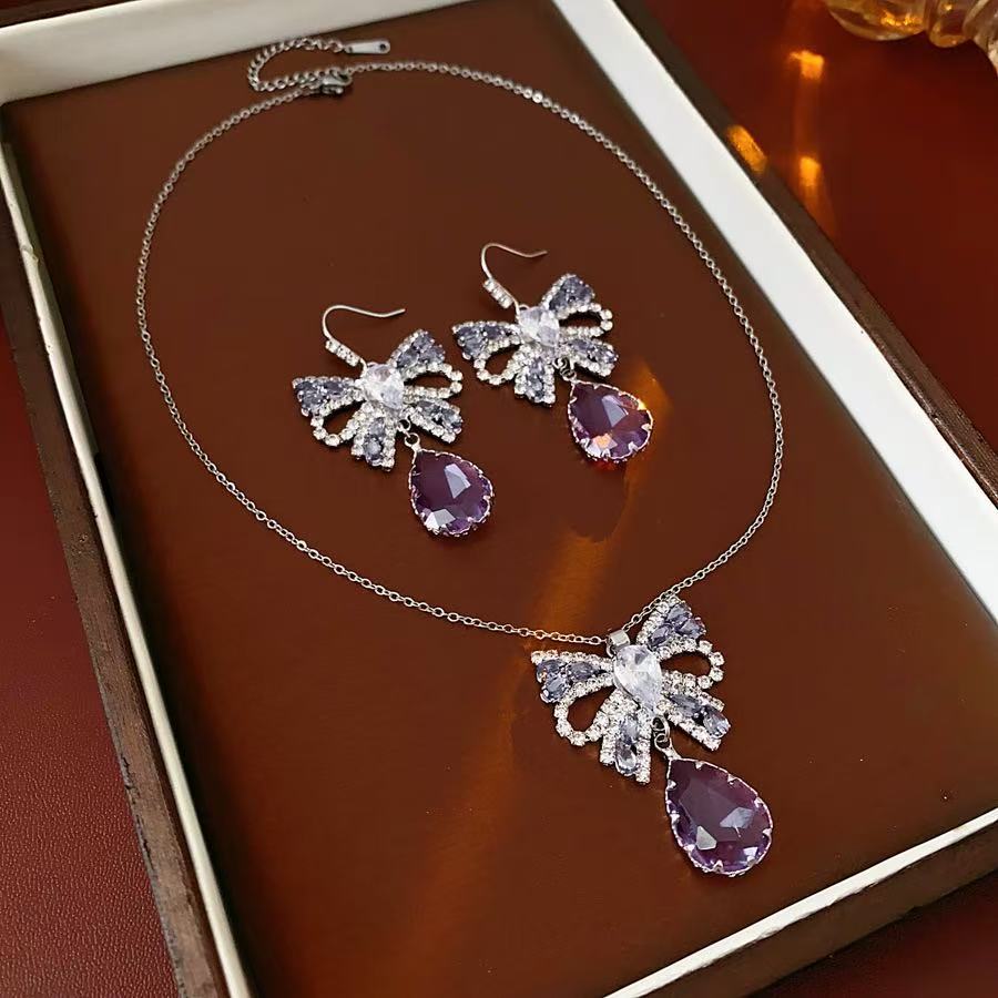 Royal Zirconia Bow Knot Jewelry Set