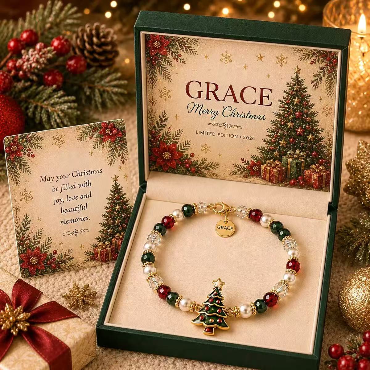 Faceted Crystal Christmas Bracelet