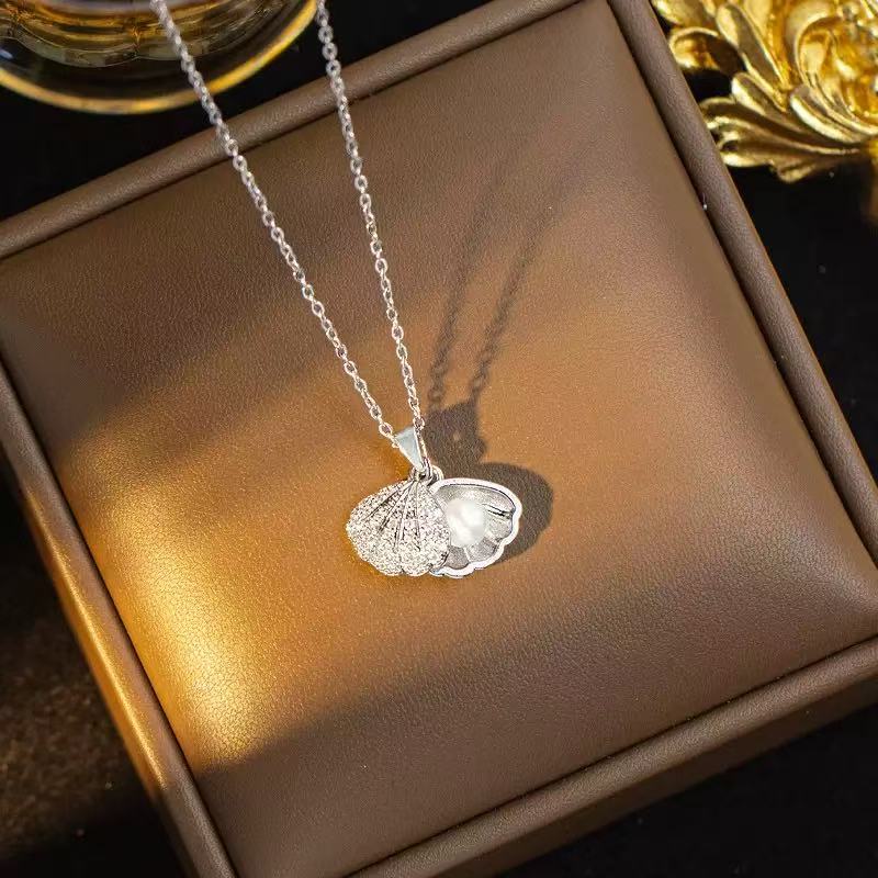 Titanium Steel Pearl Shell Necklace