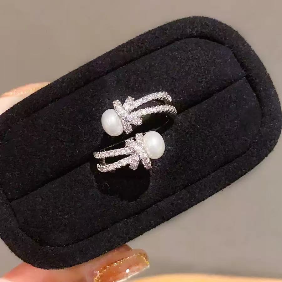 Zircon Pearl Open Ring Set