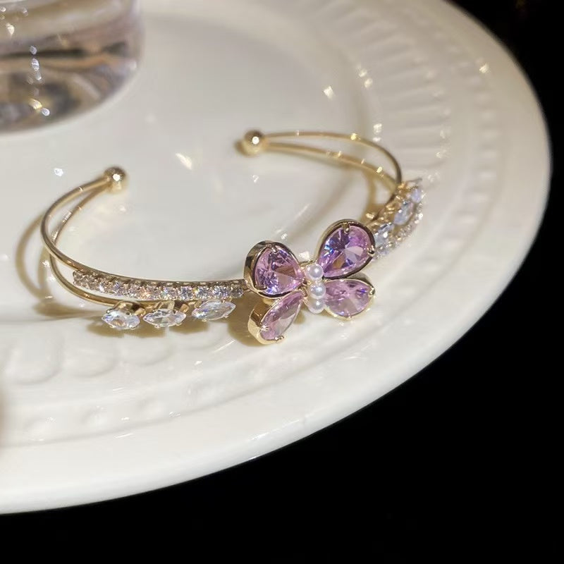 18K Butterfly Zircon Bracelet