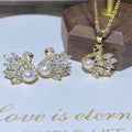 S925 Silver Swan Pearl Full Zircon Jewelry Set