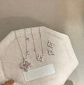 French Luxury Pink Zircon Jewelry Set