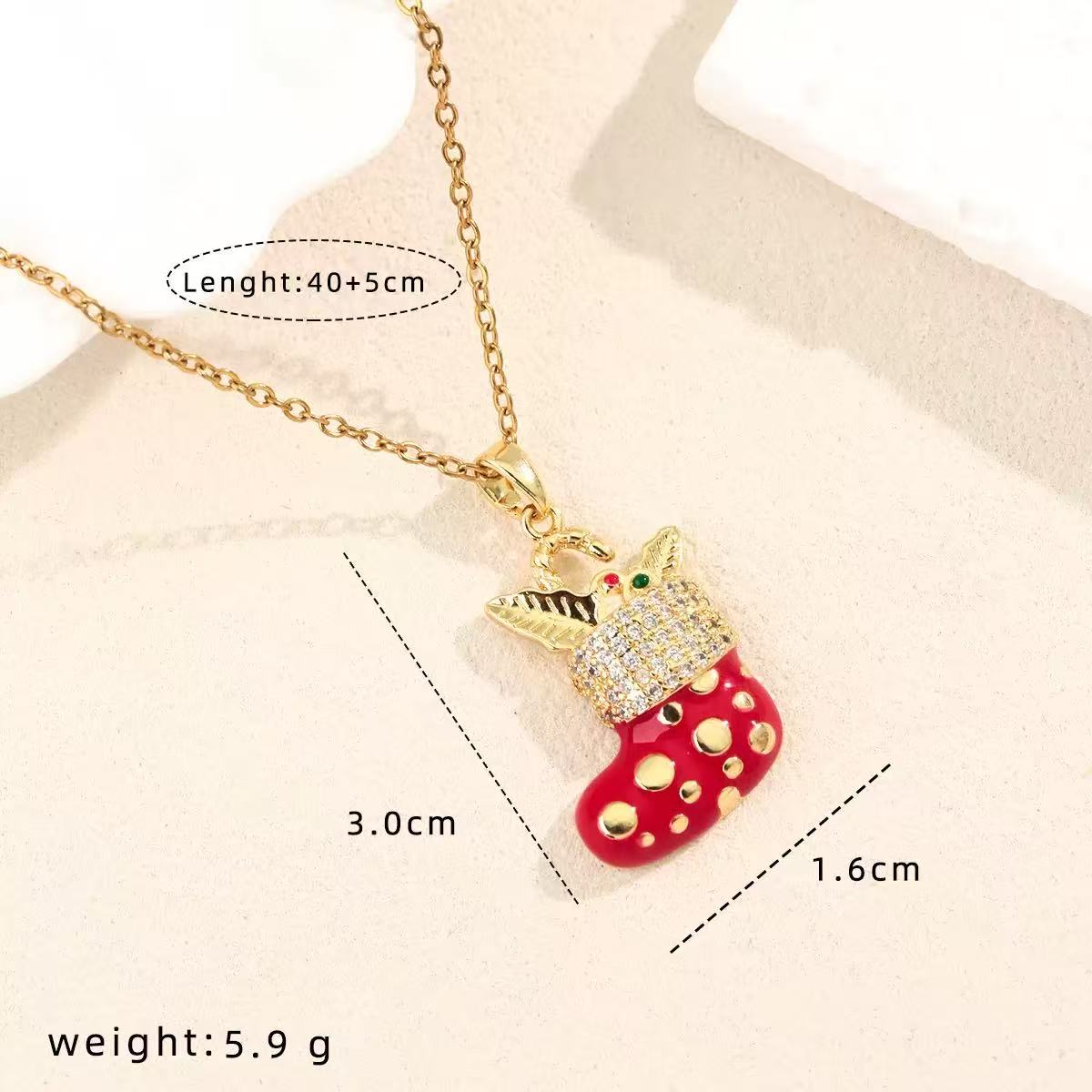 Colorful Enamel Christmas Necklace