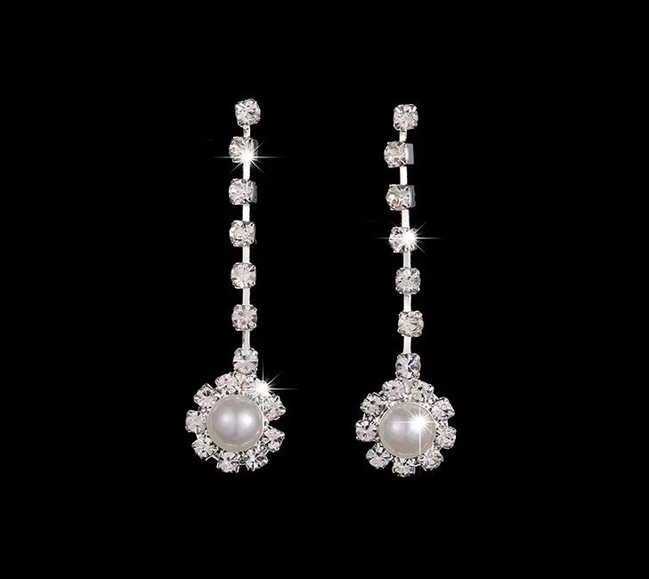 Crystal Pearl Chain Jewelry Set