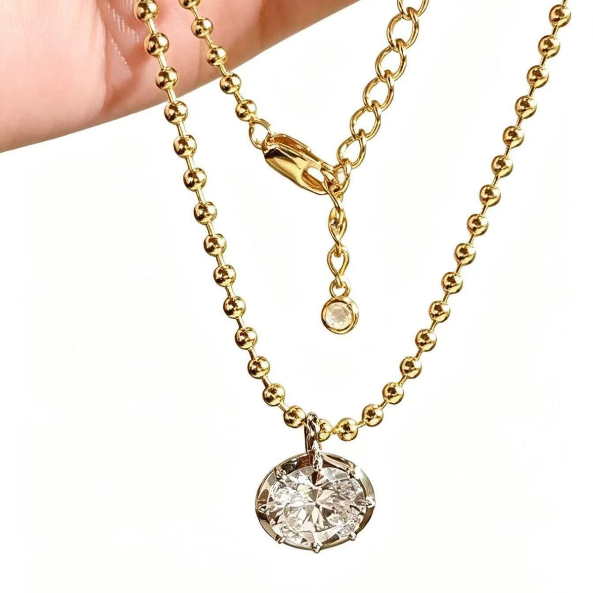 Circle & Statement Stone Earrings and Necklace Set