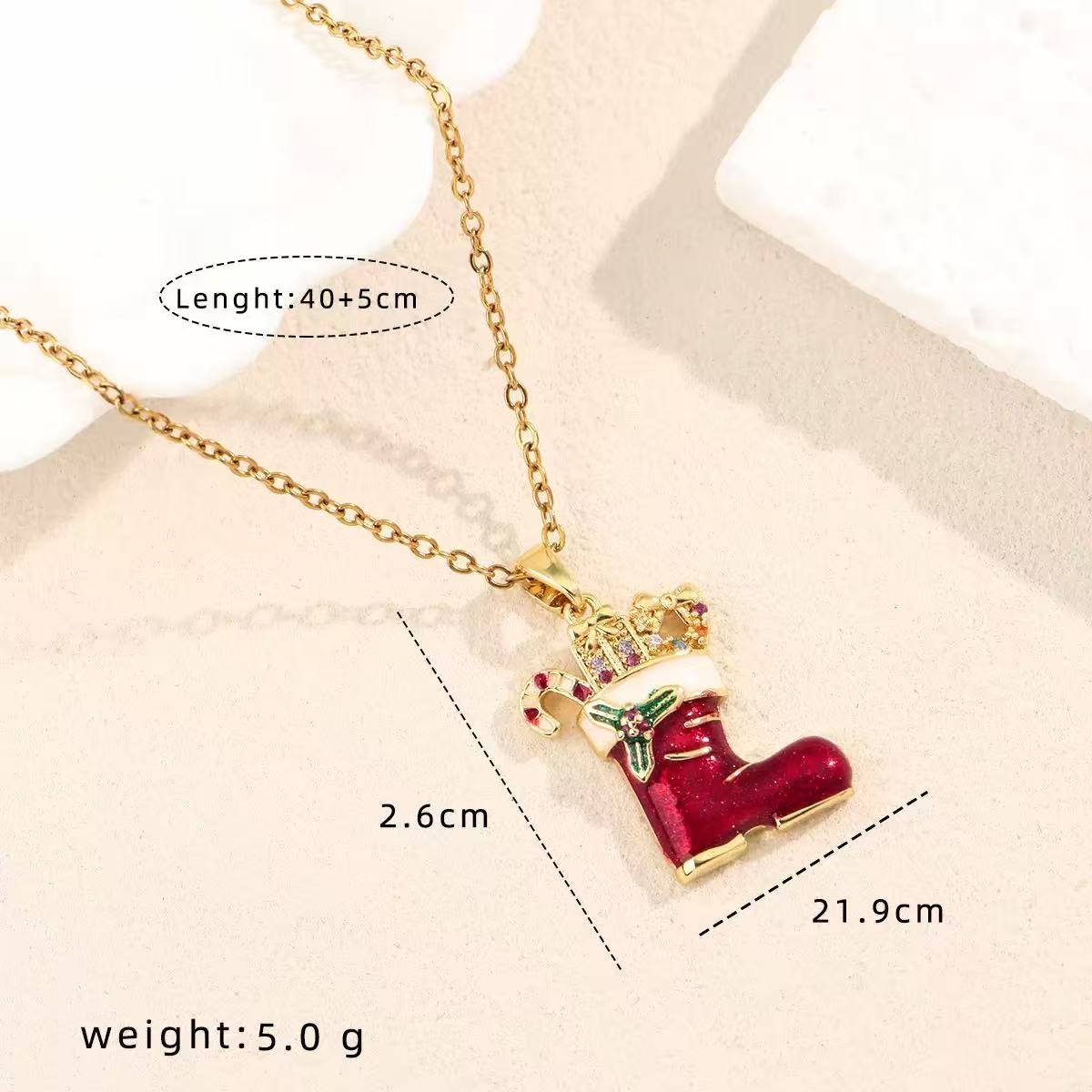 Colorful Enamel Christmas Necklace