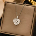 Copper Zircon Heart Opening Necklace