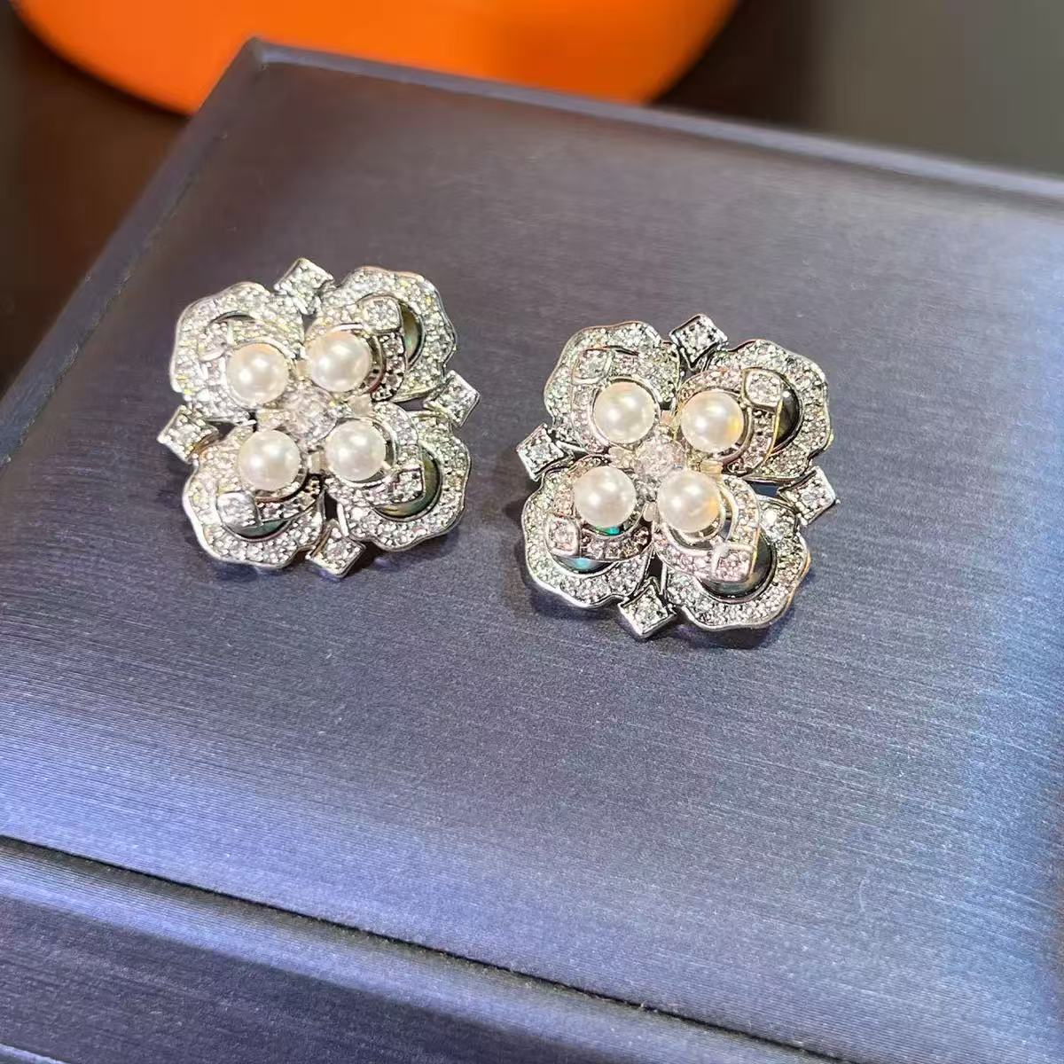 French Abalone Pearl Flower Jewelry Set