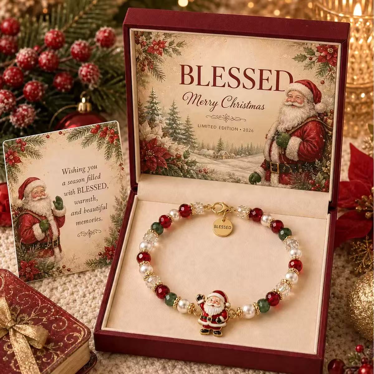 Faceted Crystal Christmas Bracelet