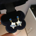 Zirconia Cloud Shell Star Stud Earrings