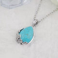 Carved Teardrop Turquoise Necklace