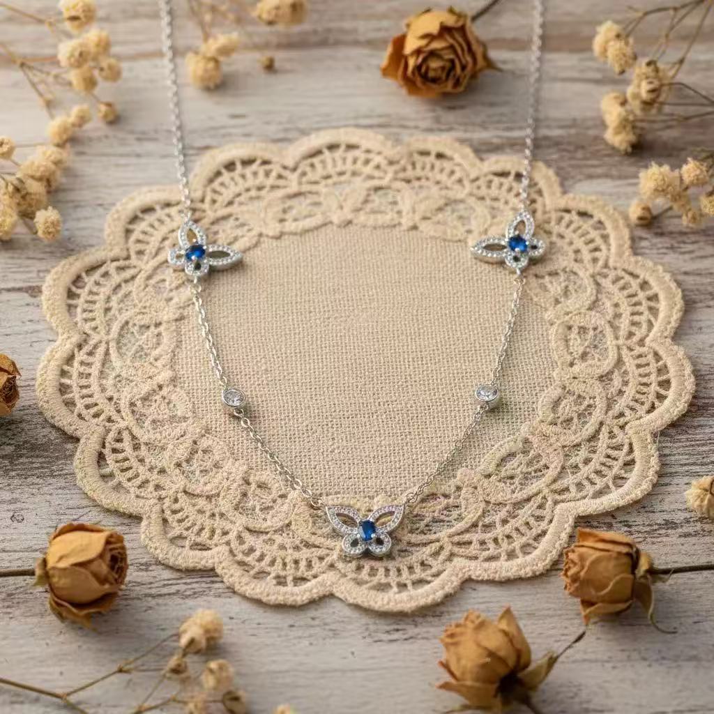 Blue Butterfly Necklace
