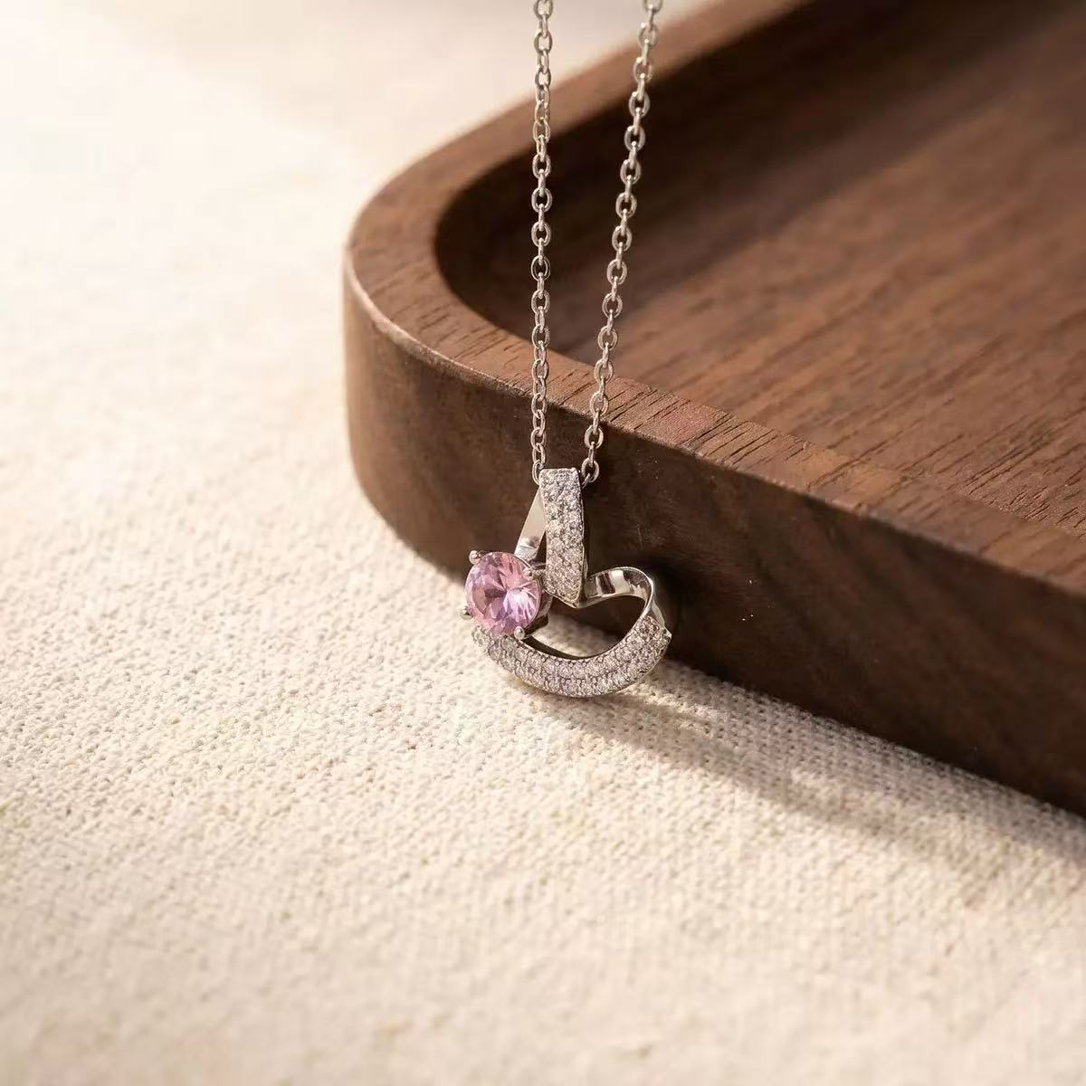 Copper Heart Diamond Necklace